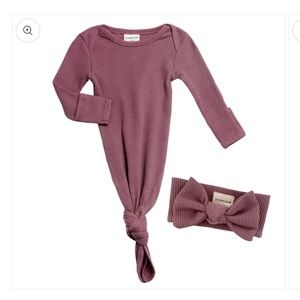 SpearmintLove newborn gown and headband